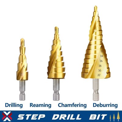 3pcs 4-12/20/32mm HSS Spiral Grooved Center Drill Bit Solid