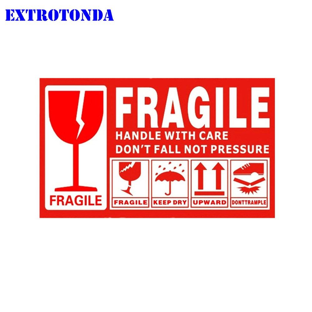 fragile warning label sticker 100pcs/lot 9x5cm fragile stic