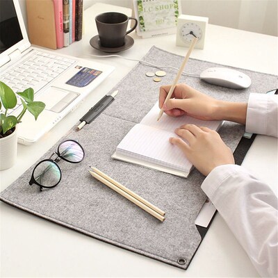 Locking Edge Mouse Pad Large Grey Laptop Keyboard Mat Comput