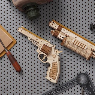 Ruoke DIY Puzzle Children's puzzle wooden pistol toy assembl