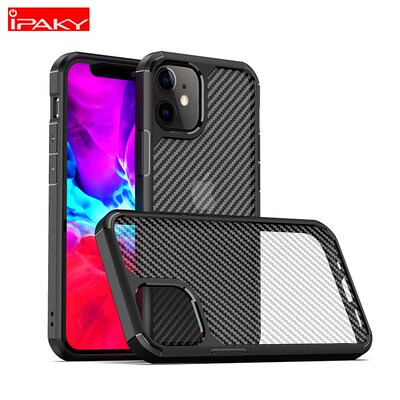 for iPhone 12 Case IPAKY 7 8 Plus SE 2020 Case Carbon Fiber