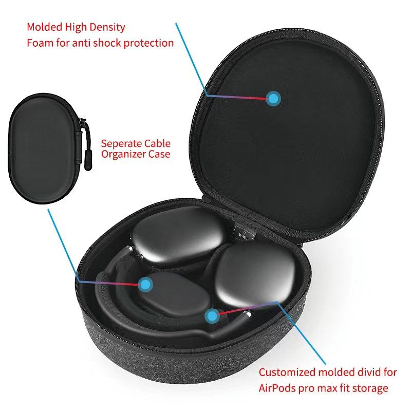 Smart Case for Airpods Max EVA Hard Shell Water-resistant Au