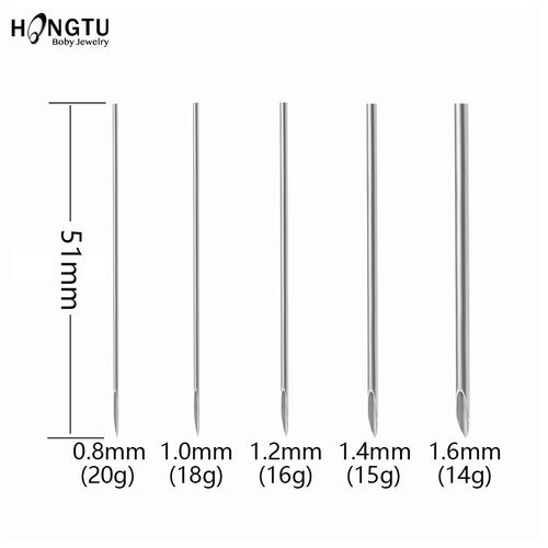 5pcs/lot Steel Needle Piercing Tattoo Needles Lot Nose Lip
