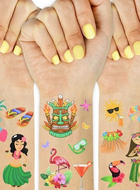 10Sheets Hawaiian Party Aloha Temporary Tattoo Sticker