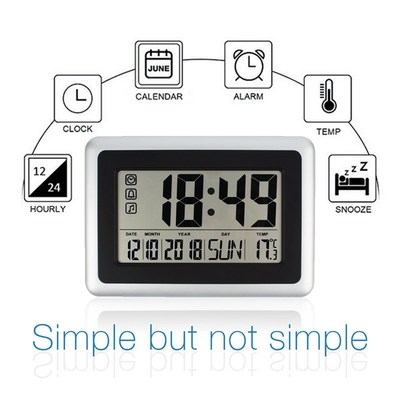 Large Display Digital Wall Clock,Silent Desk Shelf Clocks Ba