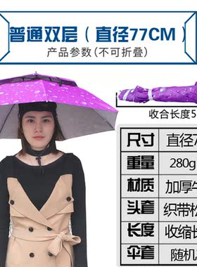 Double-layer Windproof and Rain-proof Fishing Umbrella Cap S
