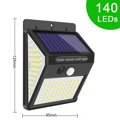 Solar Light Outdoor 140/268 LED Garden Lights Wall Lamp Wate
