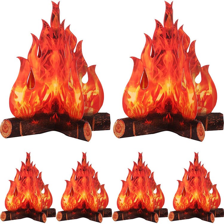 Bonfire Paperboard Festival Decoration 2 Styles Safe Home