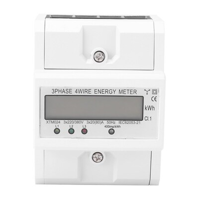 Digital 6+2 digits LCD Three Phase Four Wire Electric Meter