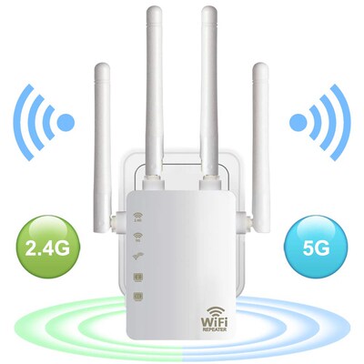 WiFi Range Extender 300/ 1200Mbps Dual Band 2.4/5GHz Wi-Fi I