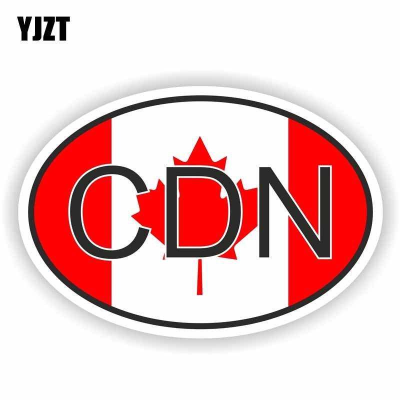YJZT 12.5CM*8.3CM CANADA Flag CDN Car Sticker Accessories P