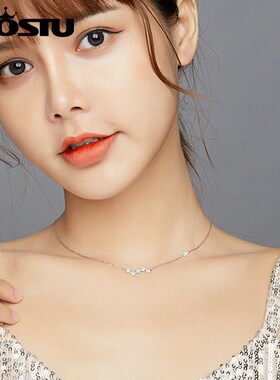 WOSTU 925 Sterling Silver Clear CZ Twinkling Stars Pendant