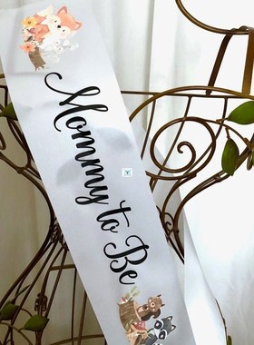 Tropical Flamingo Palm Mom Mother Mommy to Be sash Animal