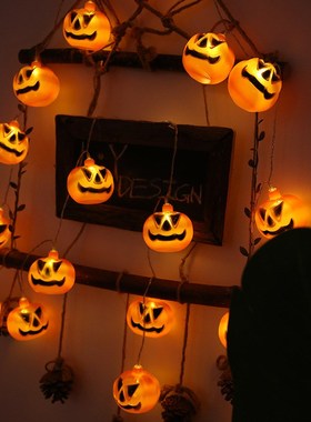 Halloween decoration lights pumpkin baty box string lights