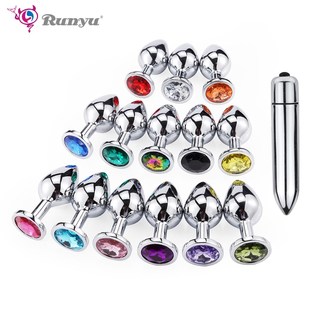 Runyu Smooth  Anal Toys Metal Butt Plug Masturbator for Man