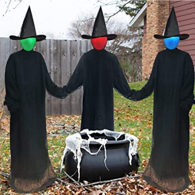 Colorful light-emitting three witches holding hands single