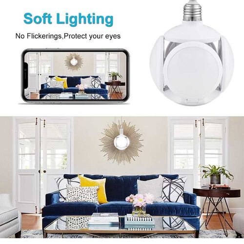 CANMEI Led Bulb E27 30/45/60/80W Light Fan Blade Folding Bul