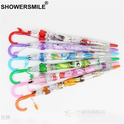Kids Transparent Umbrella Girls Boys Apollo Cartoon Dolphin
