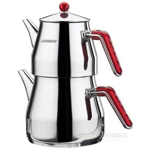 Large Turkish Tea Pot Traditional Style-Stainless Steel-Cayd