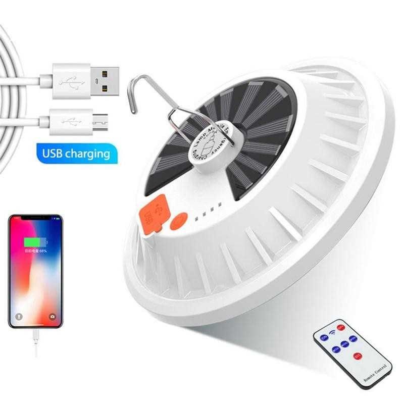 Solar rechargeable LED UFO light household power outage emer