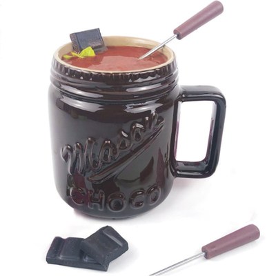 Fondue Mug Set Personal Mini Fondue Pots Chocolate and Chees