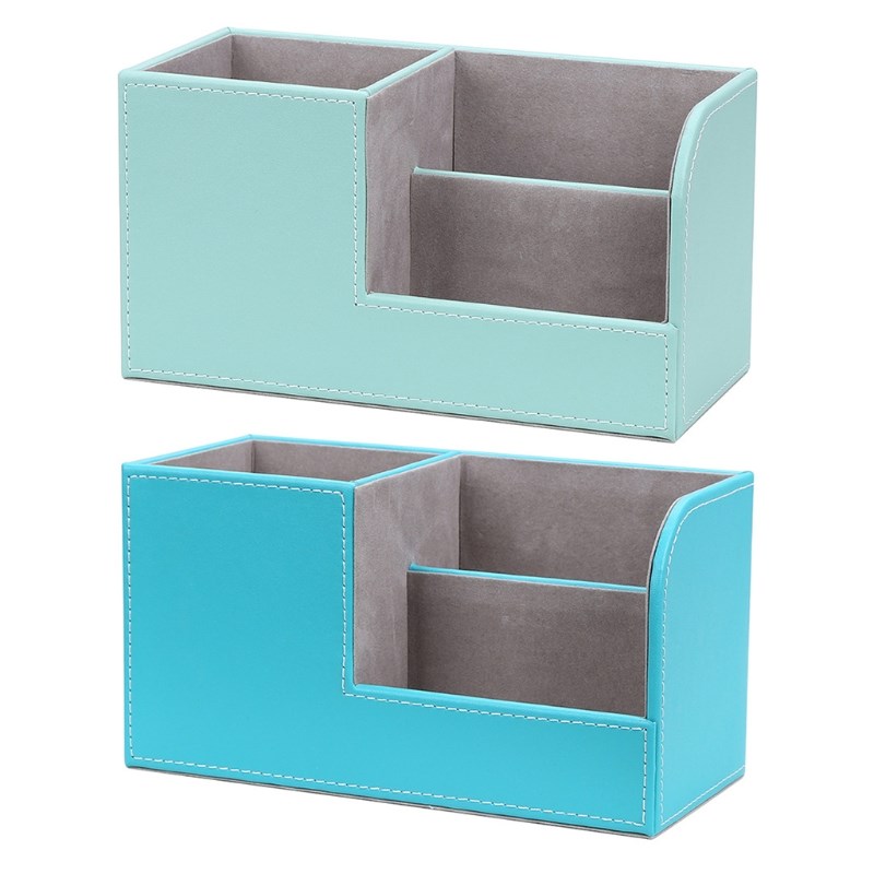 Multi Function Leather Desk Stationery Organizer Pen Pencil