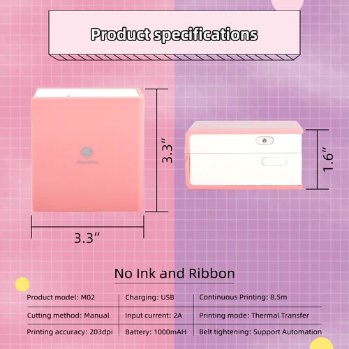 Phomemo M02 Label Printer Wireless Bluetooth Thermal Sticker