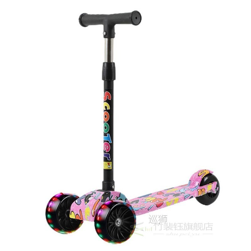 Folding Scooters With 3 Light Up Wheel Portable Scooter For