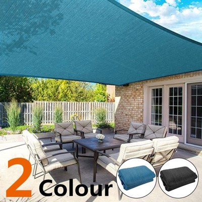 2X2/4/5/6M Black Blue Sun Shade Canopies Sails Outdoor