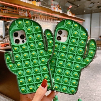 适用iphone12仙人掌Fidget Toys 手机壳苹果11pro硅胶XSmax保护套