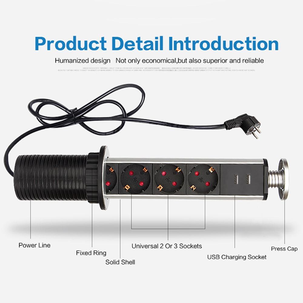 Dual USB 3 Port Multi functional pop up power socket Electr