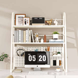 可伸缩桌面洞洞板置物架书桌多层收纳架学生电脑桌上写字台学习桌