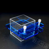 鱼缸喂食圈 方型投食盒防飘散荧光多色可选亚克力挂缸喂鱼防浑水