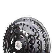 变速山地自行车轮盘三速齿盘定位牙盘42 24三片曲柄轮盘铝腿