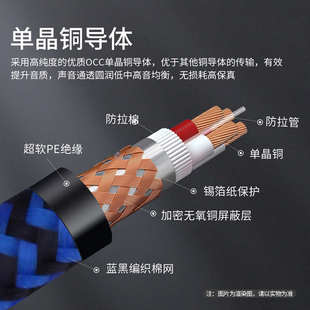 6N单晶铜发烧卡农线公对母功放音频线麦克风话筒连接线XLR平衡线