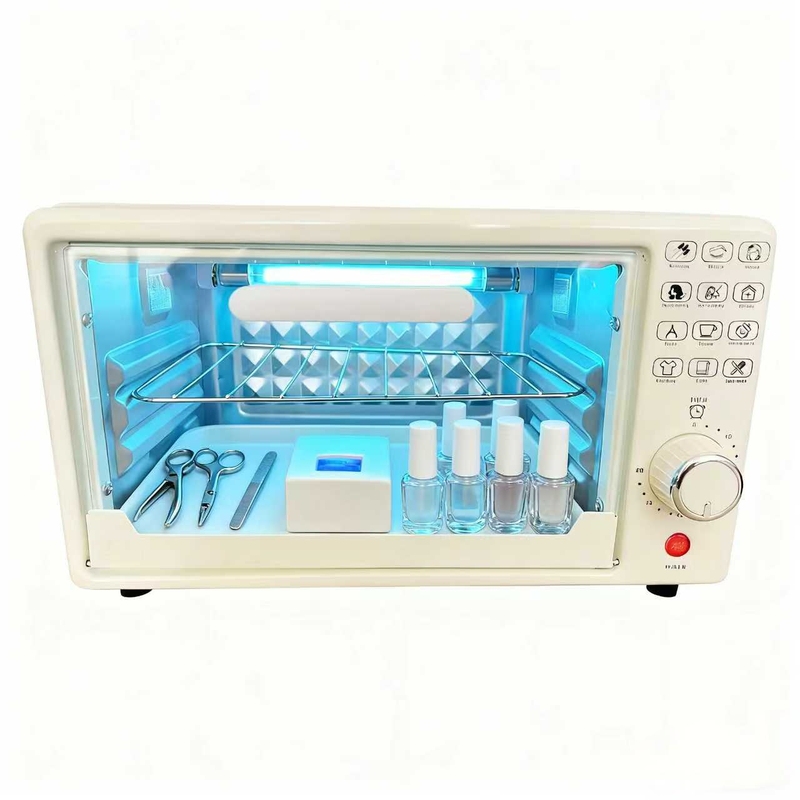 假牙牙针纹绣火罐小型消毒盒白色立式美妆工具美发工具消毒柜