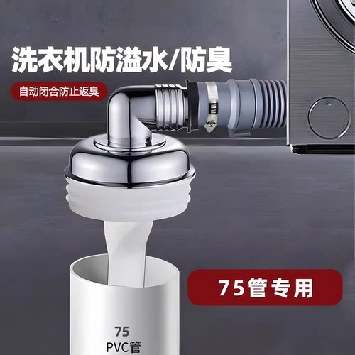 顶鲸洗衣机下水管防溢水接头三通