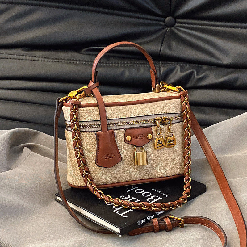 路易CITEX LV官方旗舰店链条包包女2025新款时尚复古印花盒子手拎