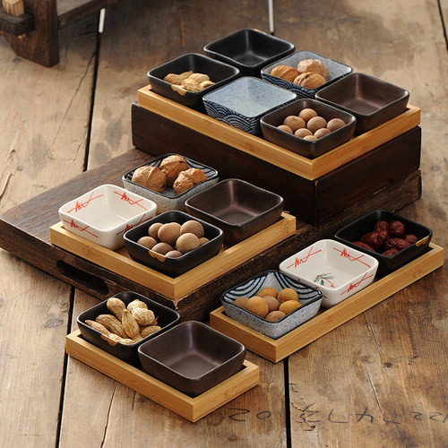 日式陶瓷点心水果分格碟酒吧小吃拼盘小碗新中式禅意零食商用茶点 - 封面