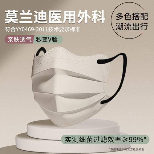 莫兰迪色医用外科口罩女高颜值
