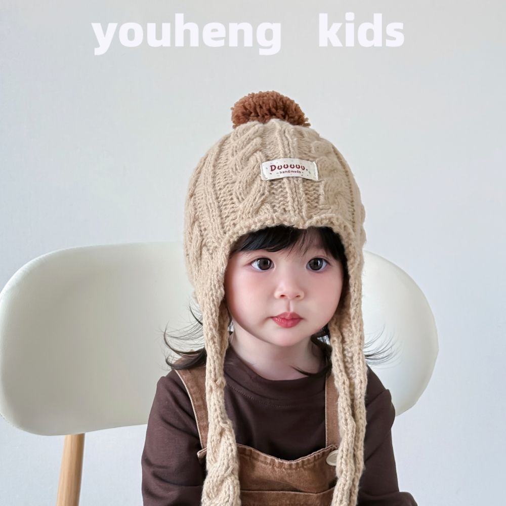 韩版儿童帽子秋冬可爱麻花针织护耳帽男女宝宝洋气护耳防风毛线帽,童装/婴儿装/亲子装,帽子,淘宝优惠券,粉丝福利购,淘宝优惠卷