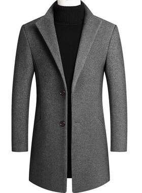 Trench Coat Men Jacket Long Coats Overcoat Fleece Top Winter
