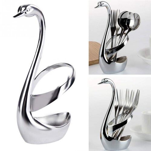 swan base holder with fruit/ dessert fork/cake/ coffee spoon