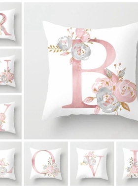 Pink Letter Decorative Pillow Cushion Covers sofa Pillowcase