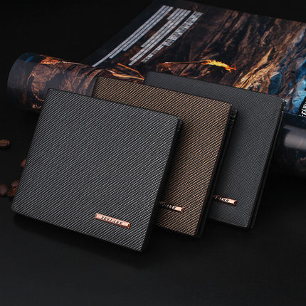 Male Genuine leather Wallets money clip钱包 Men Short Wallet