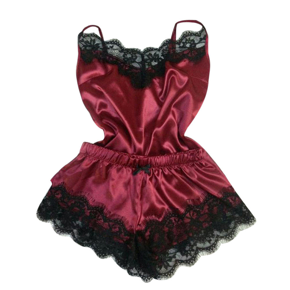 Lace Casual Nightclothes Lingerie Pyjamas Suit Nightgown