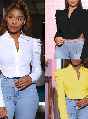 Shirt Blouse Crop Top Street Women Shirt Tops Elegant Blouse