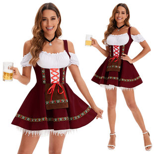 新款 啤酒节女郎cos服连衣裙德国慕尼黑舞台演出cosplay女佣服装