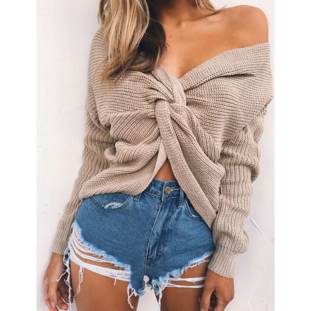Casual Tops Long Sleeve Knitted Sweaters pull femme
