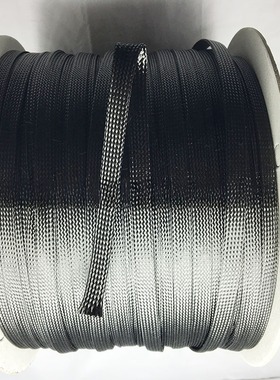 航空军工线束用柔软黑色耐高温650度碳纤维套管8MM 电线屏蔽网管